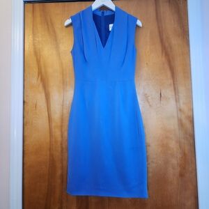 Reiss Women's Cassia Fitted Day Dress in Cornflower Blue, Size 2 US/6 UK